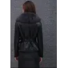 Elegant kort leren jack - met bontkraagJassen