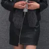 Elegant kort leren jack - met bontkraagJassen