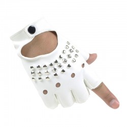 Leren handschoenen - ontwerp met halve vingers - met klinknagels - unisexHandschoenen