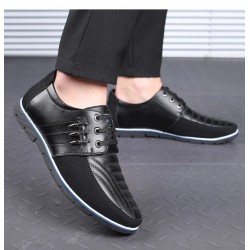 Business casual leather shoes - breathable - lace-up