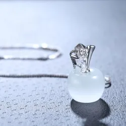 Appelvormige hanger - ketting - 925 sterling zilverHalskettingen