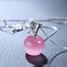 Appelvormige hanger - ketting - 925 sterling zilverHalskettingen