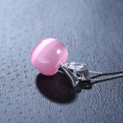 Appelvormige hanger - ketting - 925 sterling zilverHalskettingen