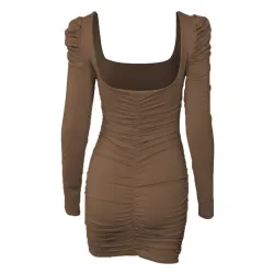 Sexy mini-jurk zonder rug met lange mouwenJurken