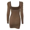 Sexy mini-jurk zonder rug met lange mouwenJurken