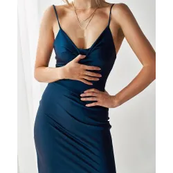 Sexy silk dress - sleeveless - spaghetti strap
