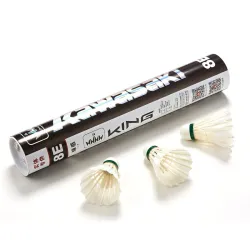 Kawasaki - King 8E - badminton shuttlecock - goose feather - speed 76 / 77 - 12 piecesBadminton