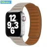 Apple watch band - silicone - leather - magnetic strap - 38mm / 40mm / 42mm / 44mm