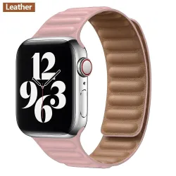 Apple watch band - silicone - leather - magnetic strap - 38mm / 40mm / 42mm / 44mm