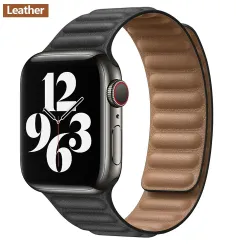 Apple watch band - silicone - leather - magnetic strap - 38mm / 40mm / 42mm / 44mm
