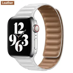 Apple watch band - silicone - leather - magnetic strap - 38mm / 40mm / 42mm / 44mm
