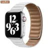 Apple watch band - silicone - leather - magnetic strap - 38mm / 40mm / 42mm / 44mm