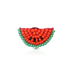Beaded watermelon brooches