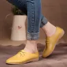 Zachte mocassins - platte schoenen met veters - echt leerLaarzen