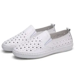 Casual loafers - slip on - with star holes