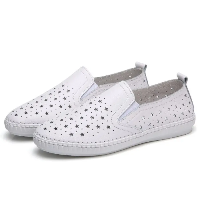 Casual loafers - slip on - with star holes