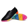 Leather flat shoes - with rainbow soles