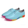 Platte schoenen met regenboogzool - met veters - echt leerLaarzen