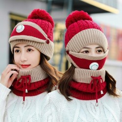 3 in 1 - gebreide muts / gezichtsmasker / sjaal - warme wintersetMondmaskers