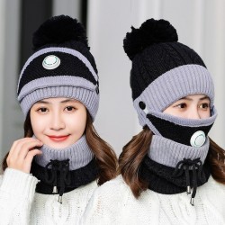 3 in 1 - gebreide muts / gezichtsmasker / sjaal - warme wintersetMondmaskers