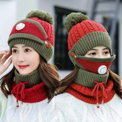 3 in 1 - gebreide muts / gezichtsmasker / sjaal - warme wintersetMondmaskers