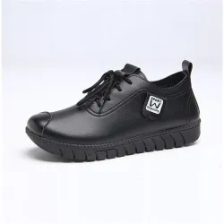 Zachte platte schoenen - met veters - echt leerLaarzen
