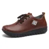 Zachte platte schoenen - met veters - echt leerLaarzen