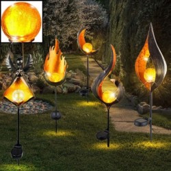 Solar flame garden light