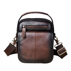 Leren schouder- / crossbodytas - met ritsen / vakjesTassen