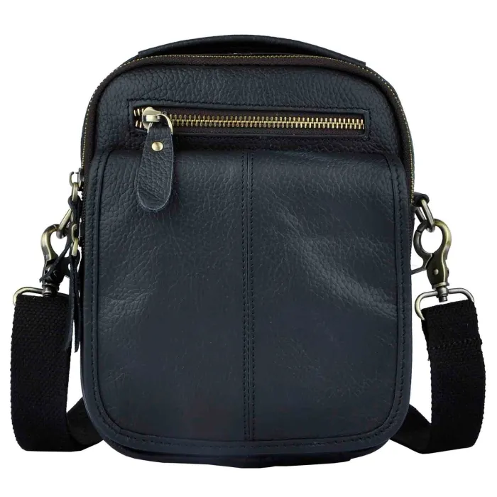 Leren schouder- / crossbodytas - met ritsen / vakjesTassen