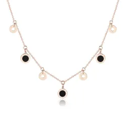 Gold necklace - with round charm decorations