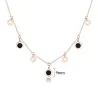 Gold necklace - with round charm decorations