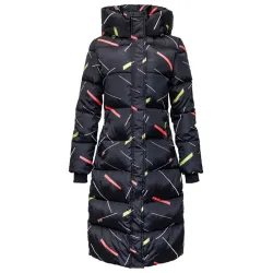 Warme / lange dons winterjas met capuchon en ritssluitingJassen