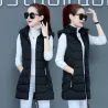 Fab - winter sleeveless long vest coat - hooded