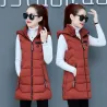 Fab - winter sleeveless long vest coat - hooded
