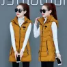 Warm mouwloos jack - lang vest met capuchon en ritssluitingJassen