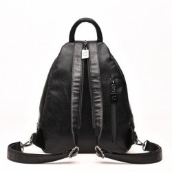 Leather backpack - with metal lock strap