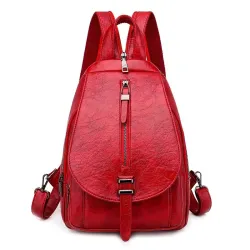Snakeskin backpack - with hand strap / front zipper