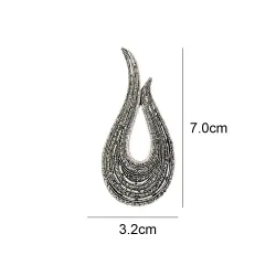 U-shaped brooch - with crystal decorationsBrooches