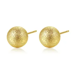 Gold metal ball - stud earrings