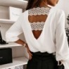Elegant long sleeve blouse - backless - with decorative laceBlouses & shirts