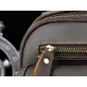 Leather shoulder bag / satchel - with strap / front pocket