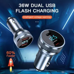 36W - USB telefoon autolader - snel opladen QC3.0 / PD - type-CInterieur accessoires