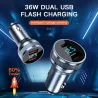 36W - USB telefoon autolader - snel opladen QC3.0 / PD - type-CInterieur accessoires