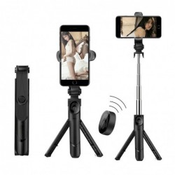 Trépied Selfie Stick 3 en 1 - Monopode extensible avec télécommande - Bluetooth