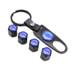 Bouchons de valve de voiture - antivol - Emblème UE - 5 pièces