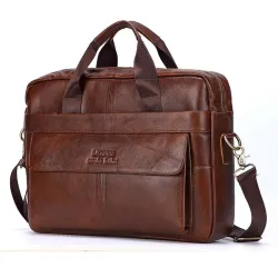 Leren schouder- / crossbodytas - grote capaciteitTassen