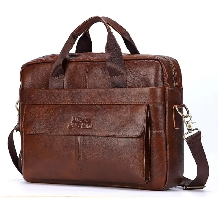 Leren schouder- / crossbodytas - grote capaciteitTassen