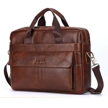 Leren schouder- / crossbodytas - grote capaciteitTassen