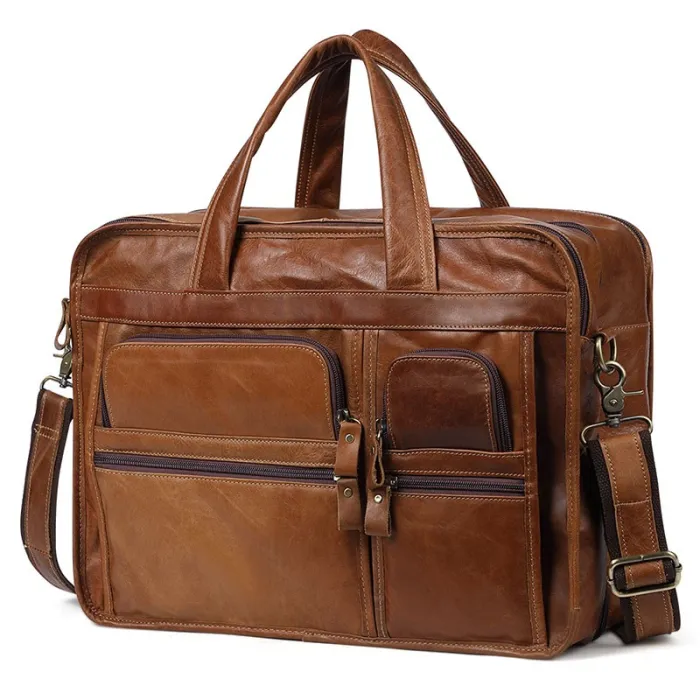 Echt lederen schouder- / crossbodytas - grote capaciteitTassen